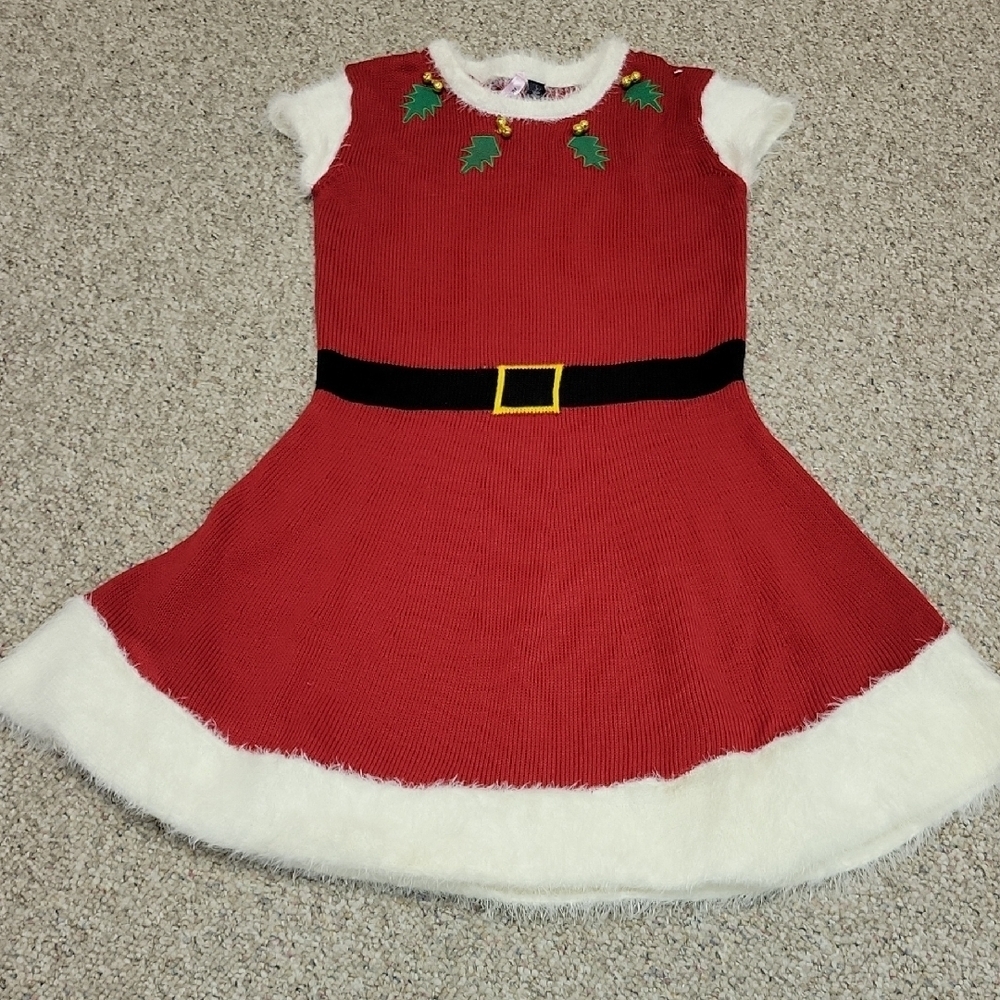 Love By Design Red and White Holiday Knit Dress, Women's Small